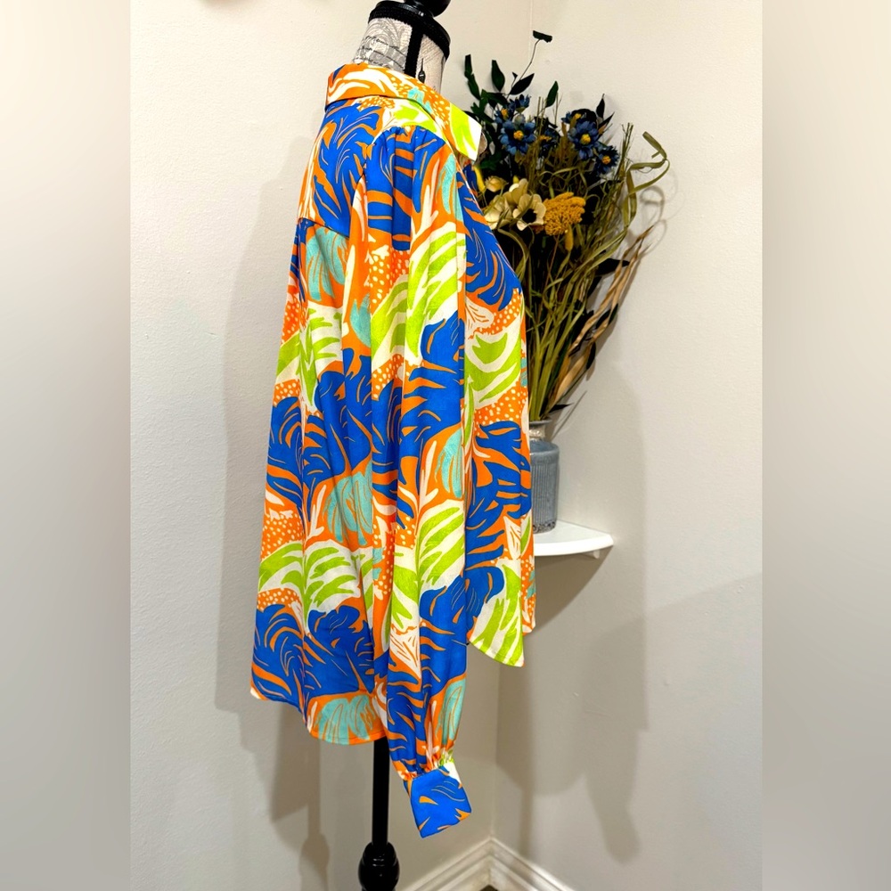 Flying Tomato Multicolor Abstract Print Button-Up Blouse - Picture 2 of 9